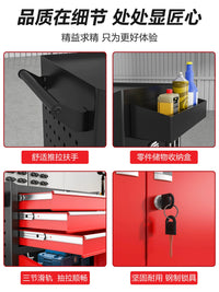 Heavy-Duty Rolling Tool Cart with Multiple Drawers and Top Lid for Workshop Garage