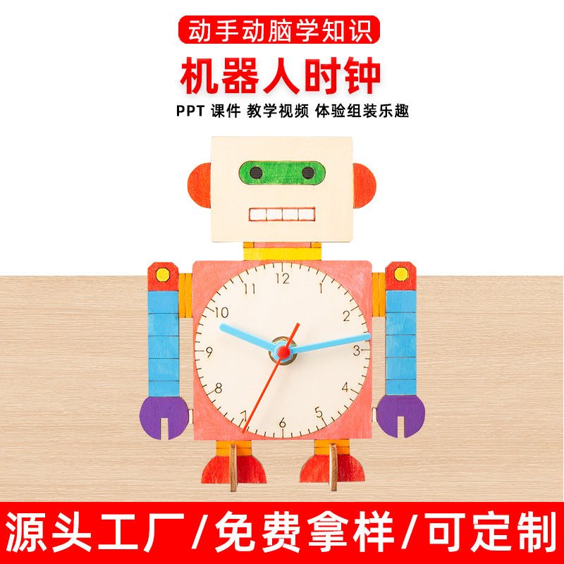 DIY Robot Clock Craft Kit for Kids - Educational Time Learning Model