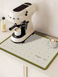 Absorbent Quick-Dry Diatomaceous Earth Kitchen Countertop Drain Mat, Simple No-Wash Anti-Scratch Wear-Resistant Coffee Bar Mat