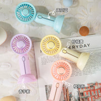 Portable USB Rechargeable Mini Handheld Desk Fan with Base