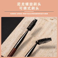 Professional Portable Eyelash Eyebrow Brush Set with Spiral Comb and Eyeliner Brush