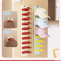 Adhesive Hat Hooks for Door and Wardrobe Organization, No-Drill Cap Rack