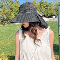 Women's Summer UV Protection Sun Hat with Wide Brim and Neck Flap for Outdoor Cycling