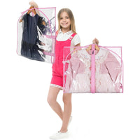 Clear Garment Bag for Dance Costumes with 3 Pockets, 40-inch