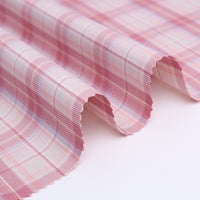 Plaid Polyester Fabric for JK Uniforms, Pleated Skirts, and Bags - Yarn-Dyed Jacquard