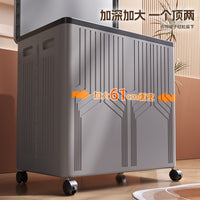 Foldable Laundry Hamper with Wheels, Large Capacity Plastic Clothes Storage Basket