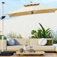 Outdoor Patio Umbrella Garden Terrace Large Sunshade Roman Umbrella with Aluminum Pole