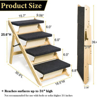 Foldable Wooden Pet Ramp Stairs for Small Medium Large Dogs