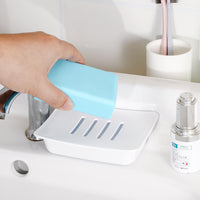 Japanese Imported Double-Layer Soap Dish with Drain, Punch-Free Wall Mount for Bathroom