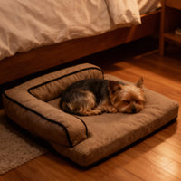 Pet Cooling Mat for Summer - Durable Linen-Feel Fabric, Easy to Clean, Semi-Enclosed Design