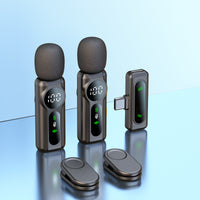 BYS L02 Wireless Lavalier Microphone with Digital Display for Video Recording and Live Streaming