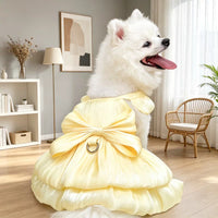 Pet Wedding Dress with Leash Ring for Small Dogs and Cats, Teddy, Bichon, French Bulldog, Spring/Summer