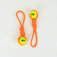 Dog Cotton Rope Toy with Tennis Ball for Interactive Play and Teeth Cleaning