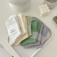 Suxinaimin Women's Loose Mid-Calf Cotton Socks for Spring/Summer