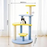 Mythical Star-Moon Multi-Level Cat Tree with Sisal Scratching Posts for Large Cats