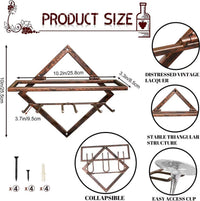 TSH Bronze 2-Tier Wall Mounted Wine Rack for Home Bar & Restaurant Decor
