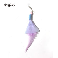 AmyCarol Feather Teaser Wand Toy for Cats with Crinkle Paper and Long Rope