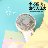 Cartoon Handheld Mini USB Rechargeable Fan with Phone Stand, Portable Desktop Fan for Kids