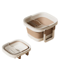 Foldable Foot Spa Basin with Massage Rollers, Portable Deep Foot Bath for Home and Dormitory Use
