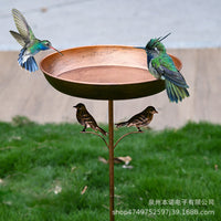 Decorative Metal Bird Bath Feeder for Garden and Yard