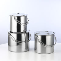 Thickened Stainless Steel Flip-Top Ice Bucket with Lid and Handle for Milk Tea Shops and Buffets