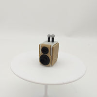 1:12 Dollhouse Miniature Speaker with Microphones Set, Simulation Audio System Model for Pretend Play
