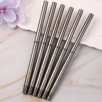Dual-Ended Metal Nail Art Brush Set with Storage Bag for Builder Gel, Liner, and Painting