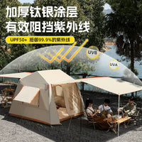 Automatic Pop-Up Ridge Tent for Outdoor Camping, Double Layer Waterproof Family Shelter