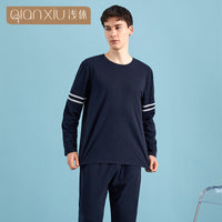 Men's Long Sleeve Pajama Set Casual Loungewear Spring Autumn