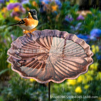 Vintage American Style Cast Iron Bird Feeder & Water Bath for Garden Decoration