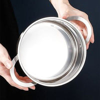 Mini Stainless Steel Hot Pot with Double Handles, 16cm Individual Shabu-Shabu Soup Pot