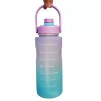 Large Capacity Sports Water Bottle with Straw - 2L Frosted Gradient Portable Drink Bottle for Men and Women
