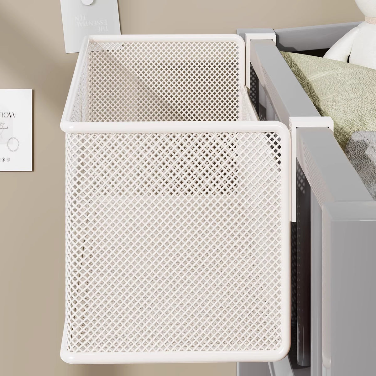 Bedside Storage Caddy Hanging Basket for Dorm Room Bunk Bed Organizer
