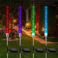 Solar Acrylic Rod Garden Ambient Lighting Outdoor Waterproof Ground Plug Lawn Landscape Lamp RGB Bubble Column