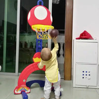 Indoor Height-Adjustable Basketball Hoop and Soccer Goal 2-in-1 Set for Kids, Boys' Toy