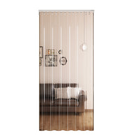 Magnetic Transparent Door Curtain with Sliding Track for Living Room Partition