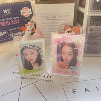 Ins Korean Style Original Picnic Bear Photo Frame Acrylic Sticker 3-inch Idol Small Card Holder Stand