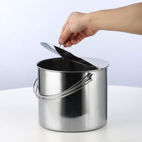 Thickened Stainless Steel Flip-Top Ice Bucket with Lid and Handle for Milk Tea Shops and Buffets