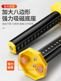 Tile Leveling Height Gauge Ruler with Bubble Level for Masonry and Tiling