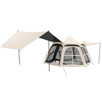 Automatic Pop-Up Hexagonal Black Glue Tent for Camping, Beach, and Park