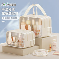 Large Capacity PVC Waterproof Cosmetic Bag Portable Travel Toiletry Organizer with Handle