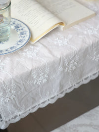 French Embroidered Cotton Appliance Dust Cover & Placemat for Water Dispenser, Rice Cooker, Air Fryer, Coffee Machine