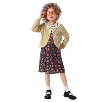 Kids' Old Lady Costume for School Plays, Halloween, and Cosplay