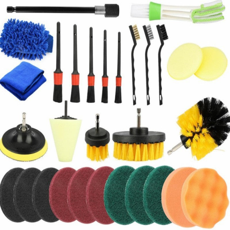 30-Piece Power Drill Brush Set for Car Cleaning, Detailing, Polishing, and Waxing