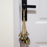 Woven Rattan Hoop Wind Chime with Bells and Beads for Garden and Home Decor