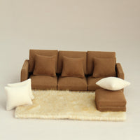 Dollhouse Miniature Plush Carpet Winter Floor Mat for Living Room Bedroom DIY Mini Furniture Model Accessories
