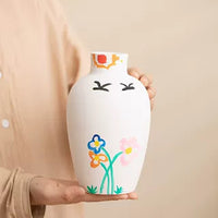 DIY Ceramic Vase Blank for Painting and Crafting, High White Clay Unfinished Pottery Model