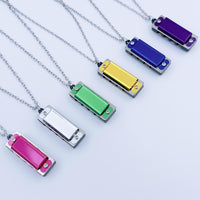 Mini 4-Hole 8-Tone Harmonica Necklace for Kids, Beginner Musical Toy & Pendant