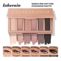 Lakerain Mini 6-Color Eyeshadow Palette Matte Shimmer Easy to Blend Long-lasting