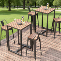 Outdoor Patio Bar Table and Chairs Set, Garden Bistro High-Top Furniture, Weather-Resistant